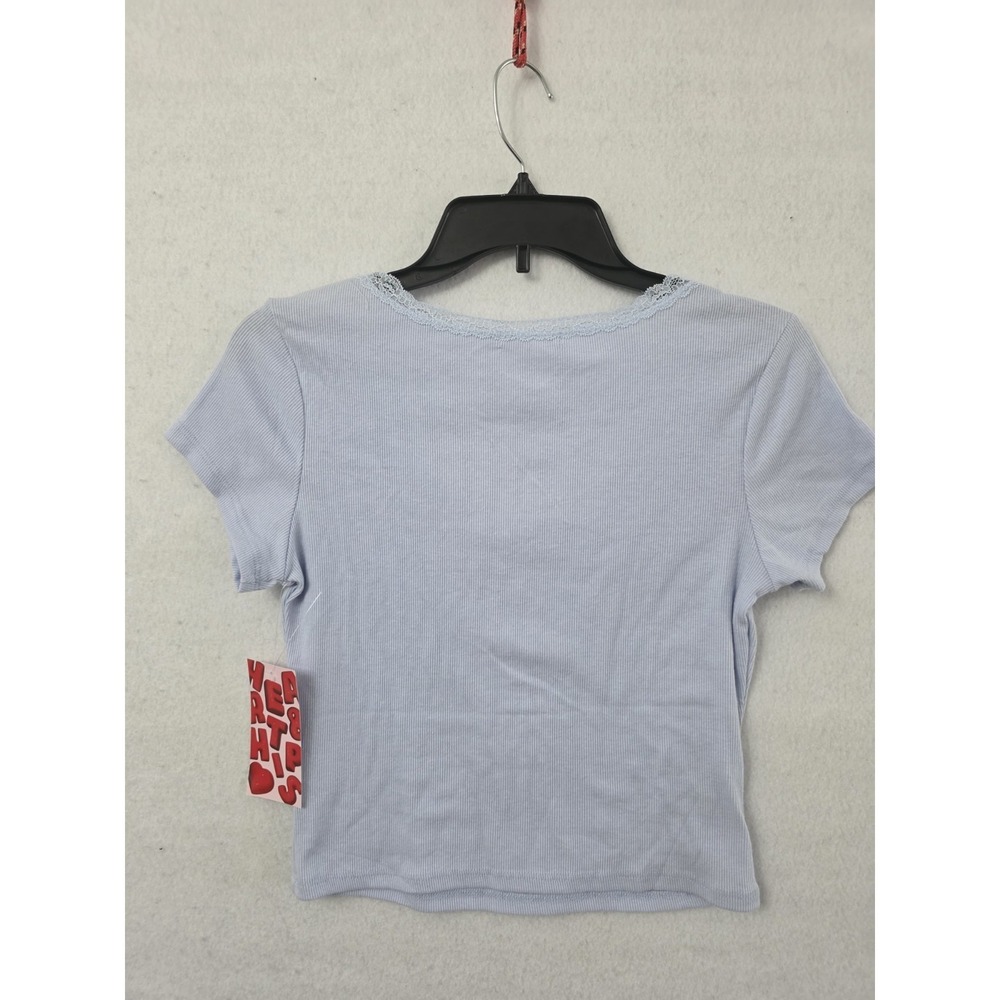 Heart & Hips blue crop top with  lace trim details Size L‎ - Picture 4 of 6